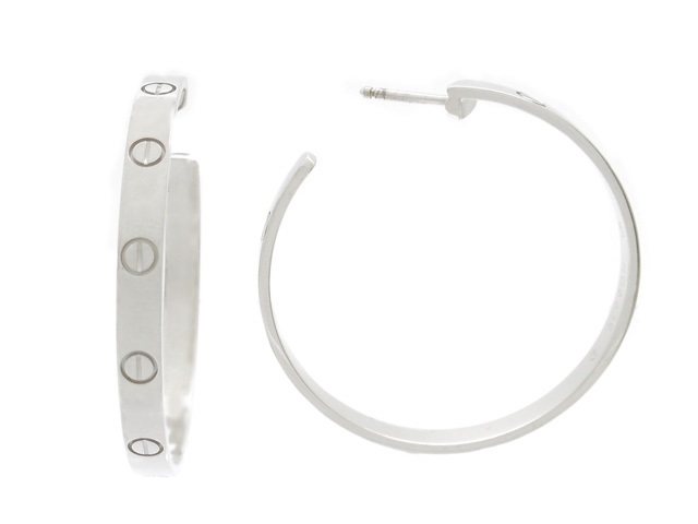 Cartier カルティエ ラブフープ ピアス ホワイトゴールド WG 12.8g