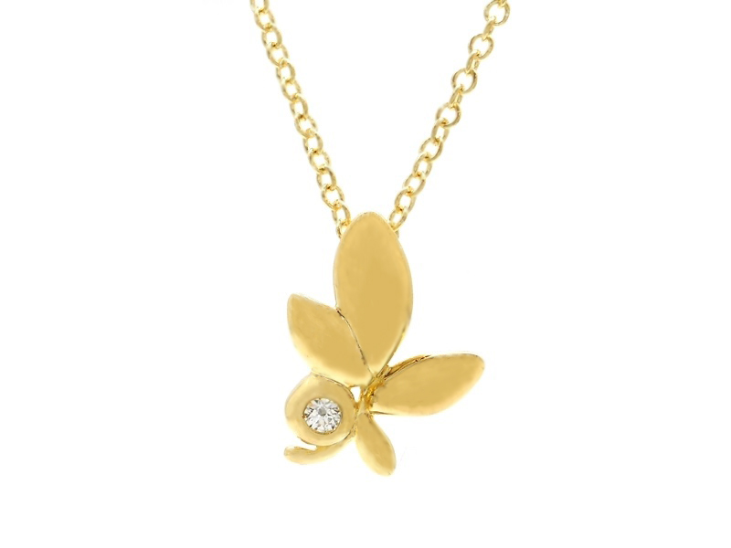 ティファニー　オリーブリーフダイヤモンドネックレスペンダントK18ローズゴールド 楽天市場】Tiffany&Co. ティファニー レディース1Pダイヤ ミニオリーブ