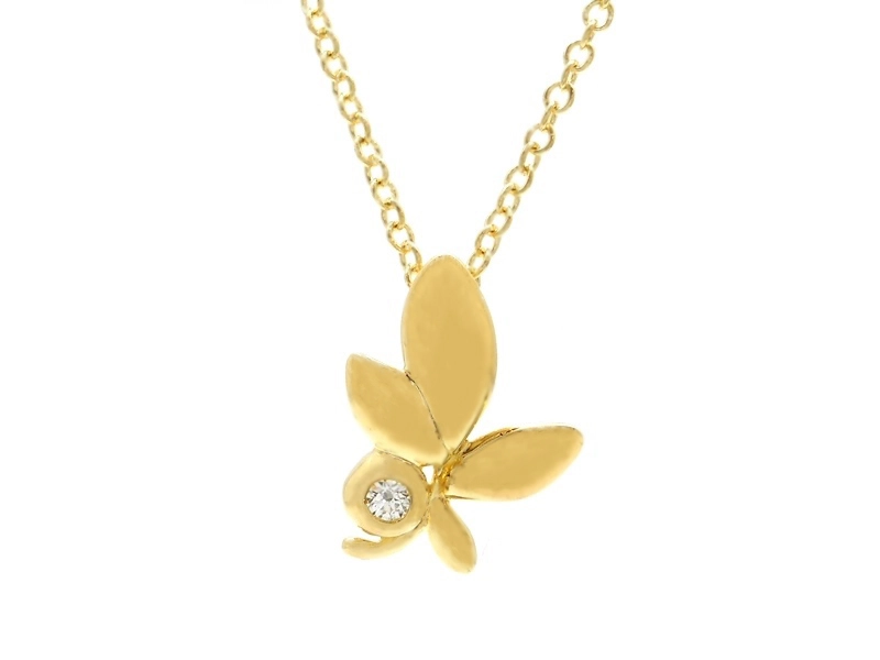 Tiffany & Co. - Tiffany K18YGオリーブリーフネックレスの通販