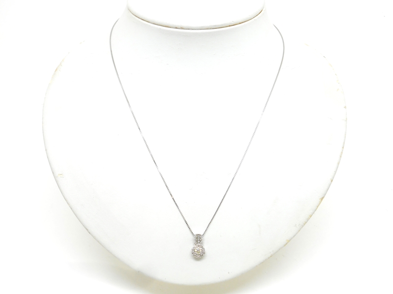 JEWELRY 貴金属・宝石 ダイヤモンド ネックレス K18WG ホワイト