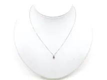 JEWELRY　貴金属・宝石　ピンクトルマリン　ダイヤモンド　ネックレス　K18WG　ホワイトゴールド　D0.01ct　1.5g　2143000652294　【200】