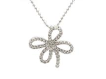VENDOME AOYAMA　ヴァンドーム青山　ネックレス　ホワイトゴールド　K18WG　ダイヤモンド0.26ct　3.9g　花モチーフ（2121000011297）【200】