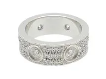 Cartier　カルティエ　ラブリング　WG　ホワイトゴールド　パヴェダイヤモンド　9.6g　49号　日本サイズ9号　N4210400　2143700196746　【200】