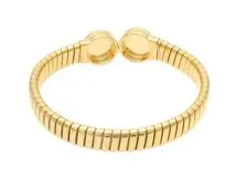 BVLGARI　ブルガリ　BBトゥボカスBL　ブレスレット　バングル　YG　イエローゴールド　ステンレス　オニキス　37.4g　2143100497962　【200】