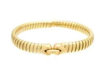 BVLGARI ブルガリ 　ドッピオクオーレBL　ブレスレット　バングル　YG　イエローゴールド　ステンレス　29.4g　2147100543629　【200】