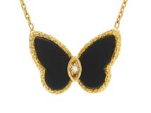 Van Cleef & Arpels　ヴァンクリーフ＆アーペル　パピヨンネックレス　VCGGE69935　YG　イエローゴールドオニキス　ダイヤモンド　7.3g