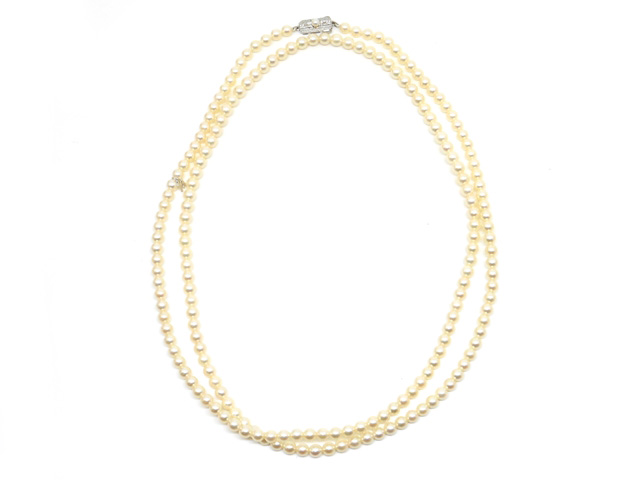 MIKIMOTO ミキモト ロングネックレス パール 真珠 SV シルバー 53.5g