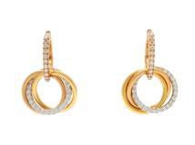 Cartier　カルティエ　トリニティピアス　3カラー　ダイヤモンド　7.0g　B8301259　2143200632003　【200】