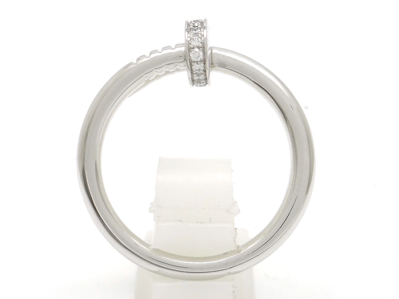 Cartier　カルティエ　ジュストアンクルリング　WG　ホワイトゴールド　ダイヤモンド　7.6g　56号　日本サイズ16号　B4092700　2147400271512　【200】