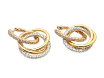 Cartier　カルティエ　トリニティピアス　3カラー　ダイヤモンド　7.0g　B8301259　2143200632003　【200】