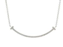 TIFFANY＆CO　ティファニー　Ｔスマイルスモール　ネックレス　WG　ホワイトゴールド　ダイヤモンド　2.4g　2146000363238　【200】