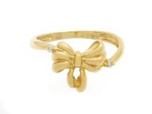 JEWELRY　貴金属・宝石　リング　指輪　ゴールド　K18　ダイヤモンド0.02ct　2.4g　11号　リボン　（2144000227581）【200】