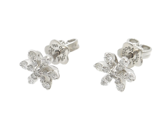 Ponte Vecchio ポンテヴェキオ ダイヤモンド ピアス K18WG ホワイトゴールド D0.12ct D0.12ct 2.2g 2143200554503 【200】