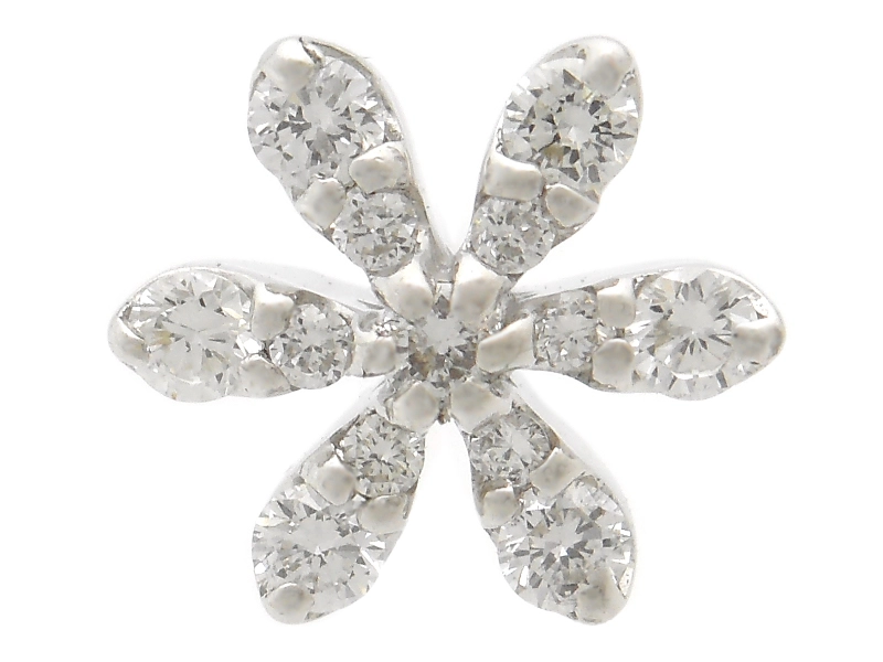 Ponte Vecchio ポンテヴェキオ ダイヤモンド ピアス K18WG ホワイトゴールド D0.12ct D0.12ct 2.2g 2143200554503 【200】