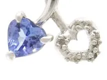 JEWELRY　貴金属･宝石　タンザナイト　ダイヤモンド　ネックレス　K14WG　ホワイトゴールド　1.7g　2141300384006　【200】