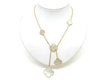 Van Cleef & Arpels　ヴァンクリーフ&アーペル　マジックアルハンブラNC　ネックレス　YG　イエローゴールド　ホワイトマザーオブパール　26.5g　VCARD79100　【200】