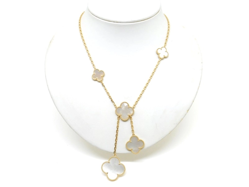 Van Cleef & Arpels　ヴァンクリーフ&アーペル　マジックアルハンブラNC　ネックレス　YG　イエローゴールド　ホワイトマザーオブパール　26.5g　VCARD79100　【200】