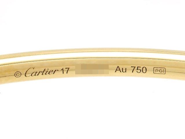 Cartier　カルティエ　ジュストアンクル　ブレスレット　YG　イエローゴールド　9.4g　17号　2143000659453　【200】