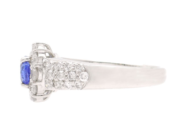 JEWELRY 貴金属・宝石 タンザナイトリング ゾイサイト ダイヤモンド PT900 プラチナ 17号 オーバルカット 2141100469248 【200】
