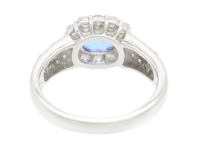 JEWELRY 貴金属・宝石 タンザナイトリング ゾイサイト ダイヤモンド PT900 プラチナ 17号 オーバルカット 2141100469248 【200】