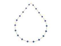 Van Cleef & Arpels　ヴァンクリーフ＆アーペル　ヴィンテージアルハンブラ　ネックレス　ブルーアゲート　YG　イエローゴールド　20Pモチーフ　46.3g　VCARP7RN00　2147100468588　【200】