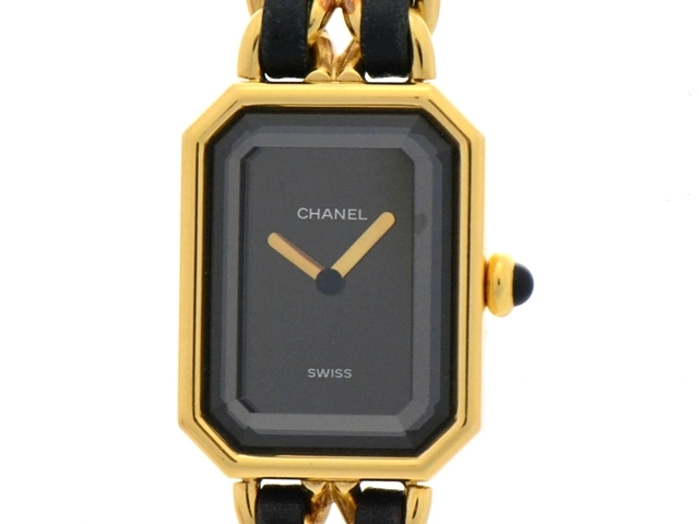 CHANEL　シャネル　プルミエールLサイズ　H0001　GP/革　女性用クオーツ時計【473】