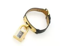 HERMES　エルメス　ケリーウォッチ　KE1.201　GP/レザー　女性用クオーツ時計【473】