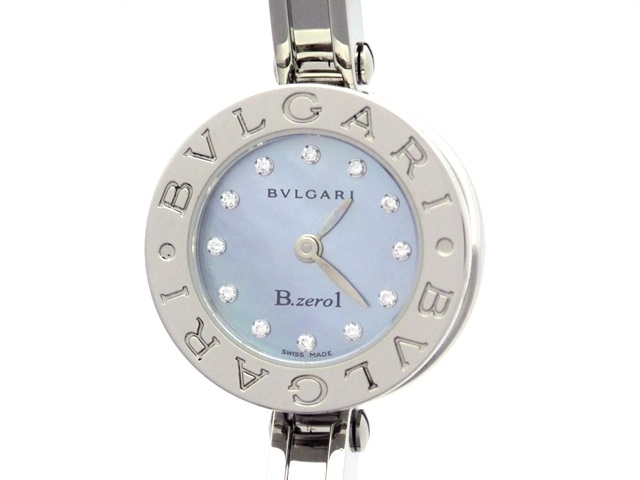 BVLGARI ブルガリ B-zero1 ビー・ゼロ・ワン ステンレス ブルーシェル10Pダイヤ文字盤 女性用クオーツ時計【473】の購入なら