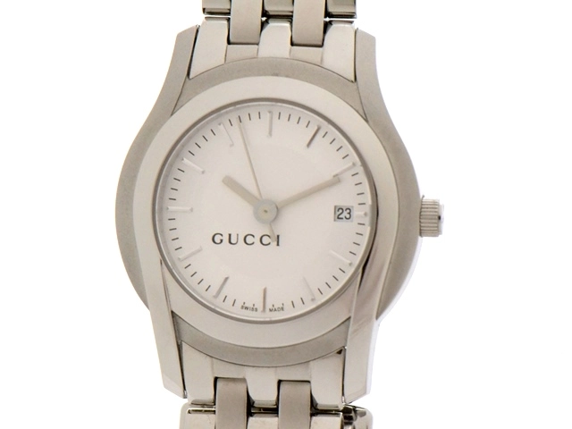 GUCCI グッチ 5500L ステンレス シルバー文字盤 女性用クオーツ時計 