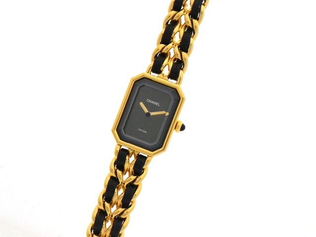 CHANEL シャネル プルミエールLサイズ H0001 ゴールドメッキ/革