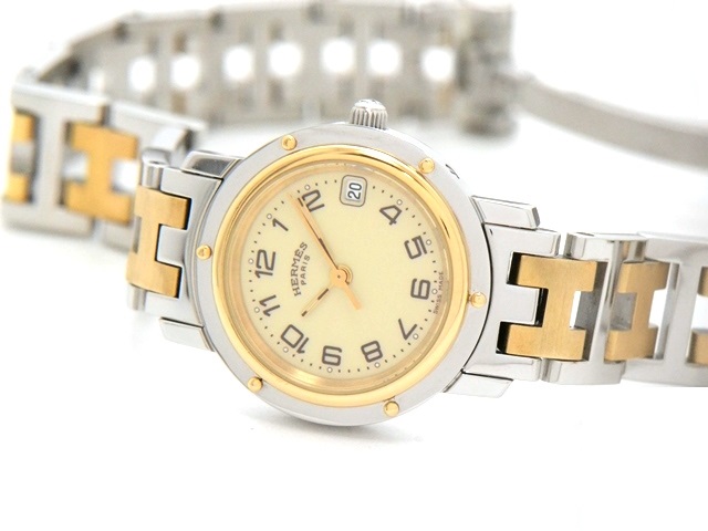 ◇エルメス◇クリッパー◇レディース◇約12mm幅◇2連コマ◇CL4.