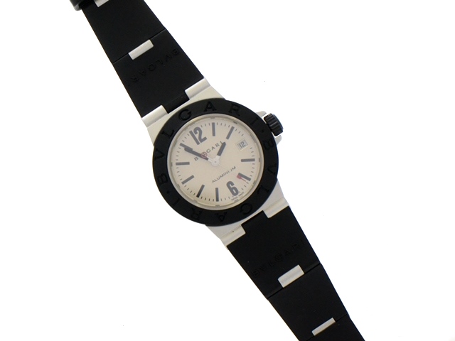 保証書有り・ブルガリ アルミニウム AL29TA QZ ブラックレディース