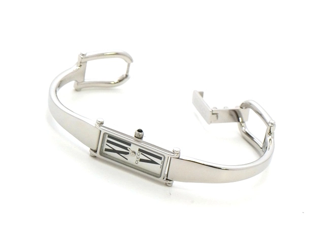 GUCCI　グッチ　1500L　バングルウォッチ　シェリーライン　リーフフローラ　ステンレス　女性用クオーツ時計【473】