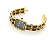 CHANEL　シャネル　プルミエールLサイズ　H0001　GP/革　女性用クオーツ時計【473】