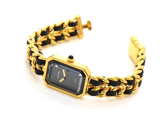 CHANEL シャネル プルミエールLサイズ H0001 ゴールドメッキ/革