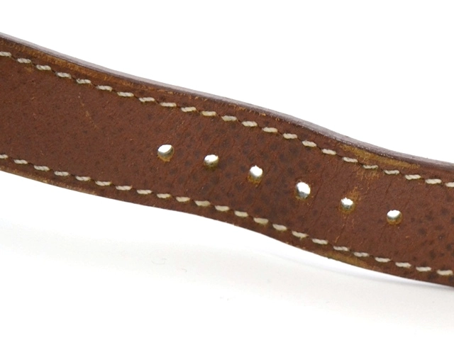 HERMES エルメス Hウォッチ HH1.201 GP/革 女性用クオーツ時計【473】