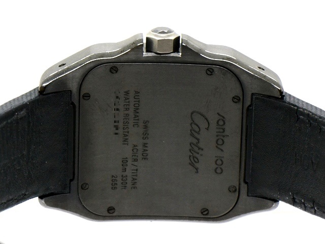 Cartier カルティエ サントス100　Carbon LM W2020010 チタン/ステンレス （ADLC加工） ナイロン　 自動巻き 男性用腕時計 【473】 image number 4