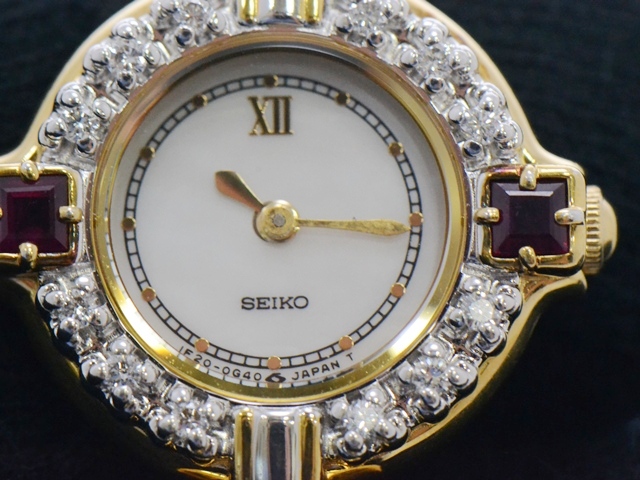 セイコー エクセリーヌ1F20-0B70レディースクオーツ ダイヤ×ルビーベゼル SEIKO セイコー エクセリーヌ 1F20-0B70 ダイヤモンド/ルビー