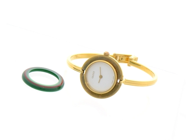 GUCCI グッチ チェンジベゼル 11/12.2 GP ベゼル計11個 女性用クオーツ時計【473】