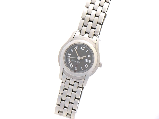 GUCCI　グッチ　Gクラス　5500L/YA055508　ステンレス　グレー文字盤　女性用クオーツ時計【473】