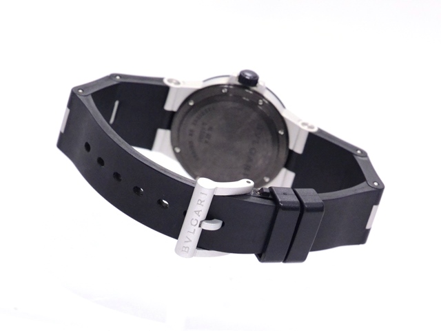 【BVLGARI】アルミニウム AL32TA シルバー ブラック ラバー BVLGARI】アルミニウム AL32TA シルバー ブラック ラバー
