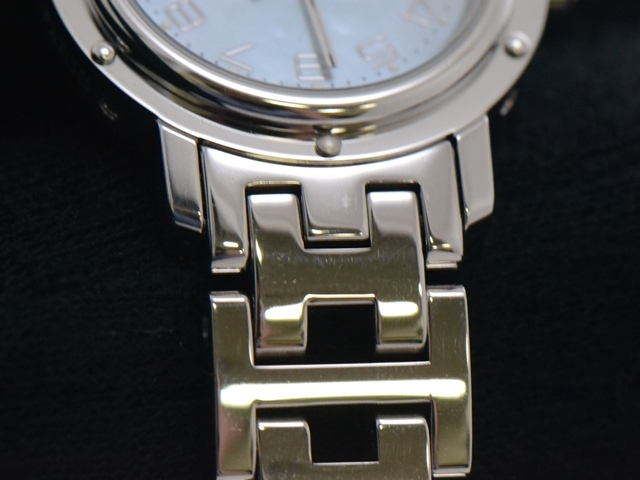 HERMES エルメス クリッパー・ナクレ CL4.210 ステンレス ブルー