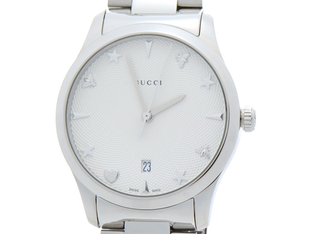 アメリカ通販ファッション GUCCI グッチ Gタイムレス 腕時計 クォーツ 126.4 シルバー メンズ 時計