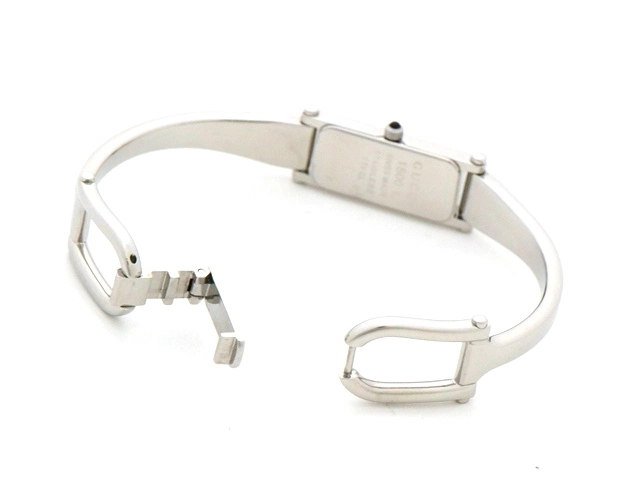 GUCCI　グッチ　1500L　バングルウォッチ　シェリーライン　リーフフローラ　ステンレス　女性用クオーツ時計【473】