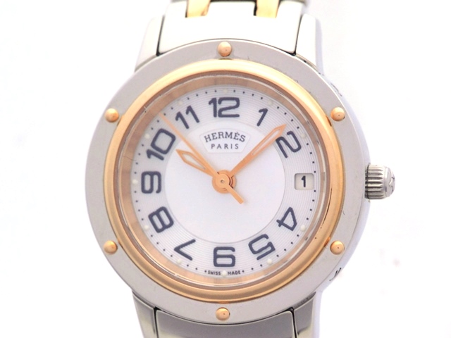 オンライン特販 エルメス 腕時計 「クリッパー」ピンクゴールド 腕時計 