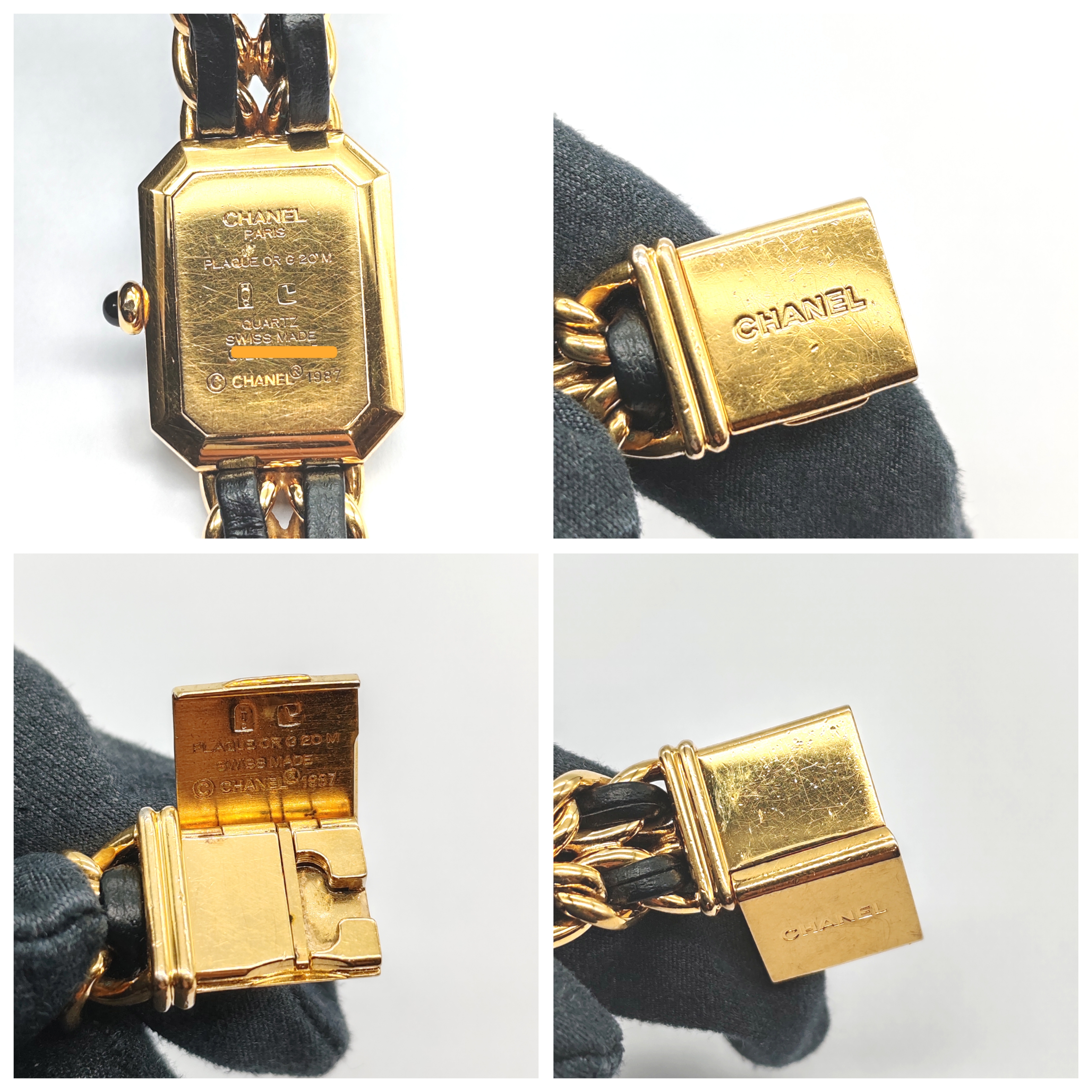 CHANEL シャネル プルミエールL H0001 ブラック GP/SS/革 CHANEL シャネル プルミエールL H0001 ブラック GP/SS/革