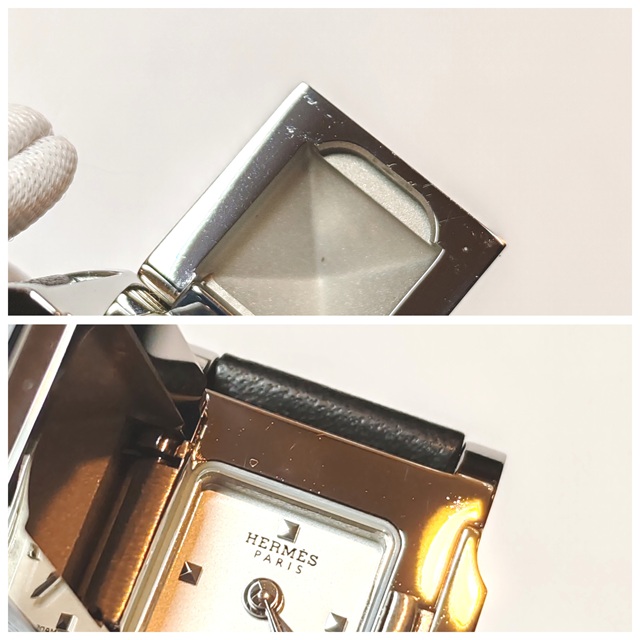 HERMES エルメス メドール ミニ ME2.110 SS/レザー シルバー