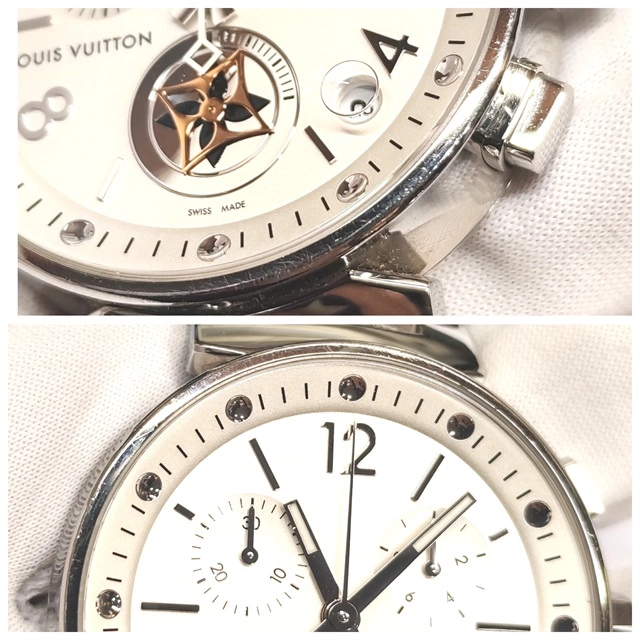 LOUIS VUITTON　ルイ・ヴィトン　タンブールムーンスターGM　Q8D10Z　SS　アリゲーター　クォーツ　メンズ　クォーツ2147300405567【432】