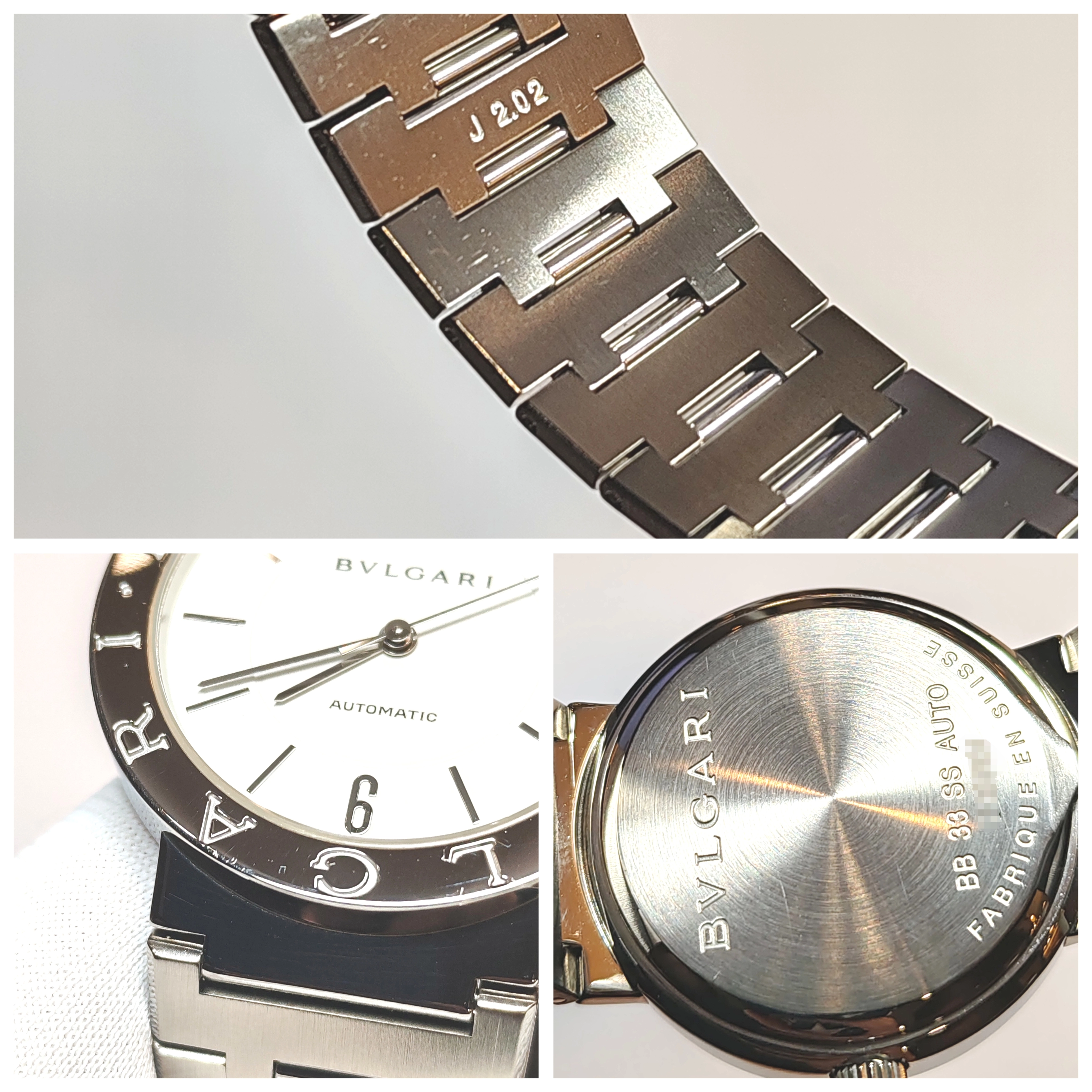 BVLGARI　ブルガリ　ブルガリ ブルガリ　BB33SSAUTO　ホワイト　SS　男女兼用　自動巻き2148103777585【432】