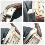 Cartier  カルティエ　サントス 100MM　W20107X7　SS/カワ　シルバー　メンズ　自動巻き2148103866098【432】